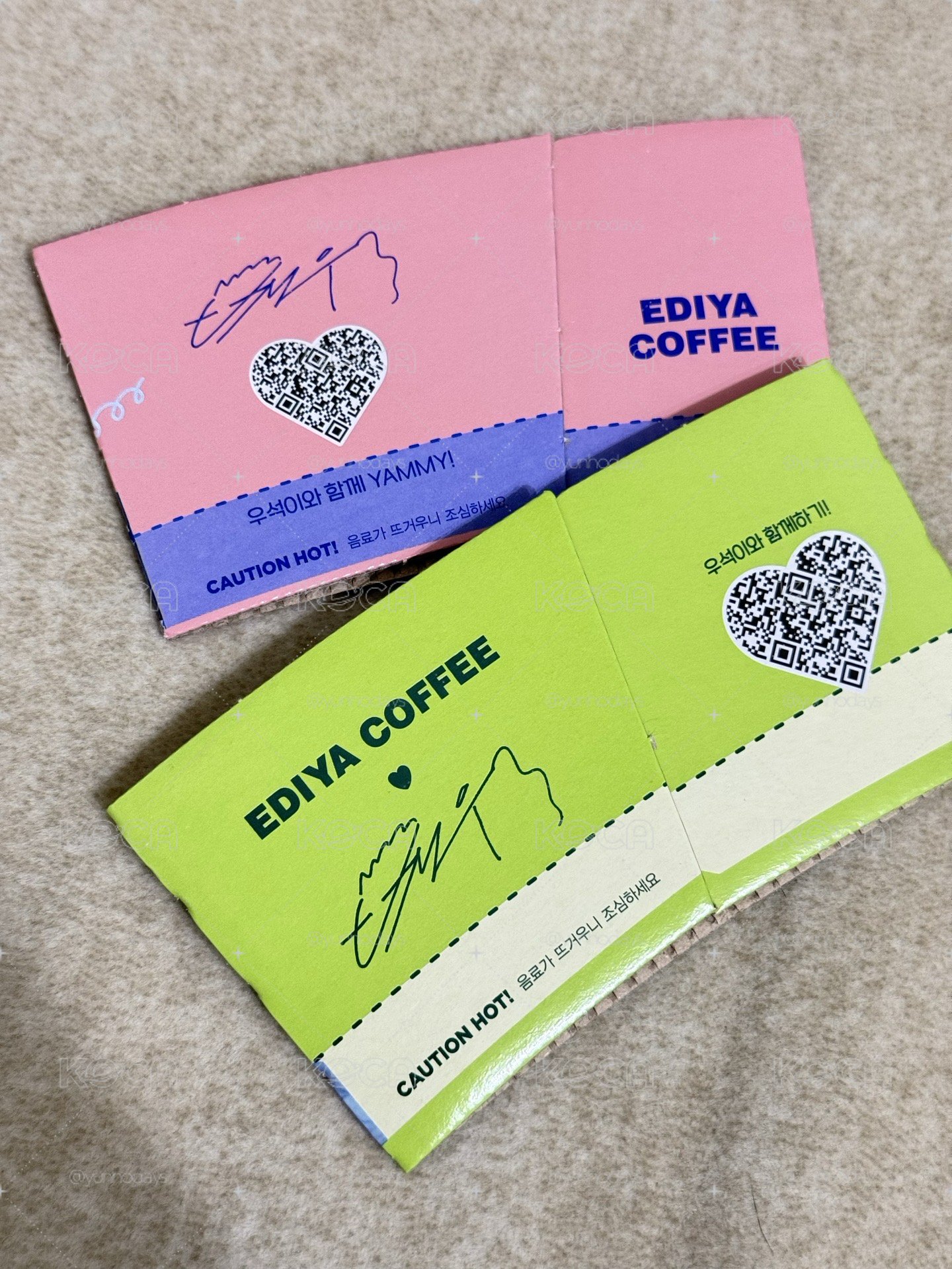 邊佑錫代言 EDIYA 杯套