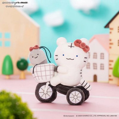 小白虎與黑虎蝦 × 三麗鷗角色 三輪車吊飾