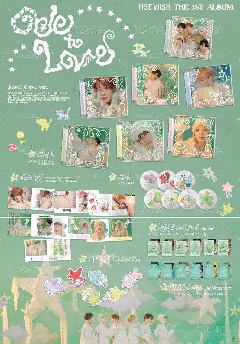 NCT WISH Ode to Love(Jewel Case Ver.) 七張一套