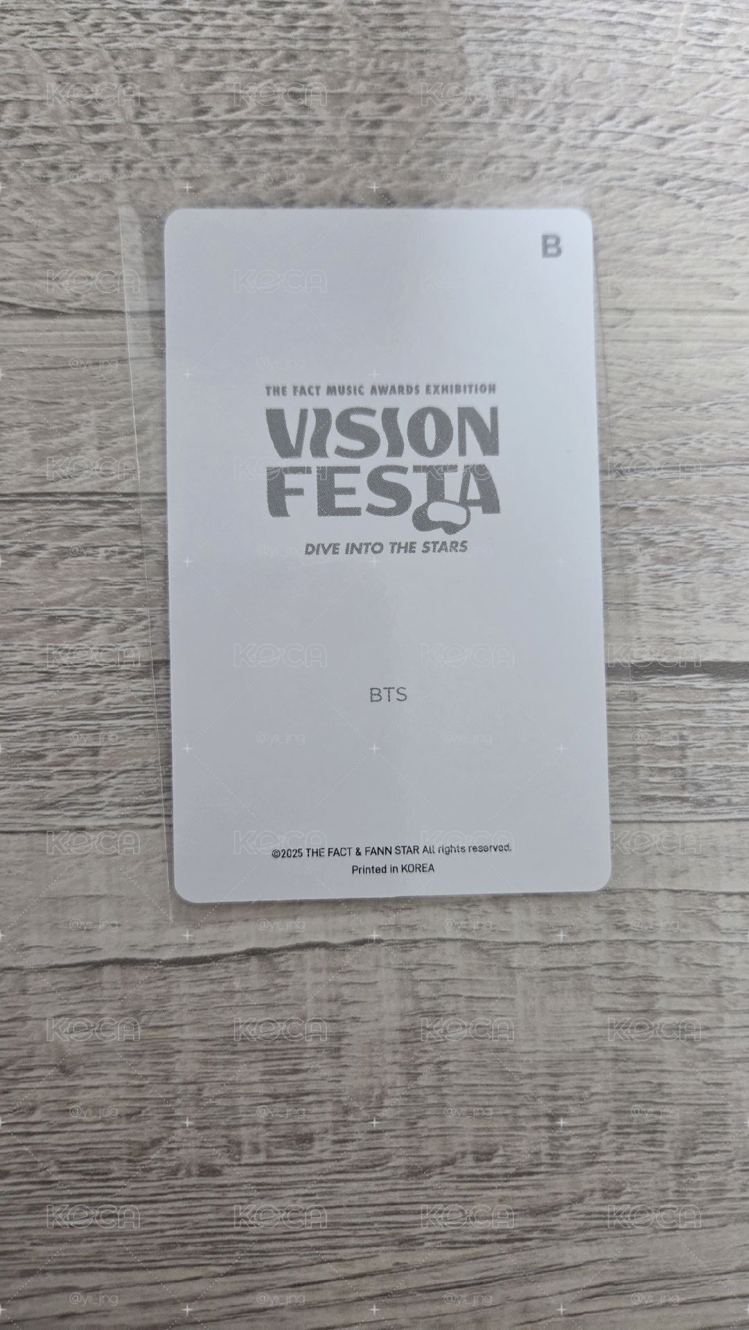 Vision Festa 展覽 BTS小卡 Jin