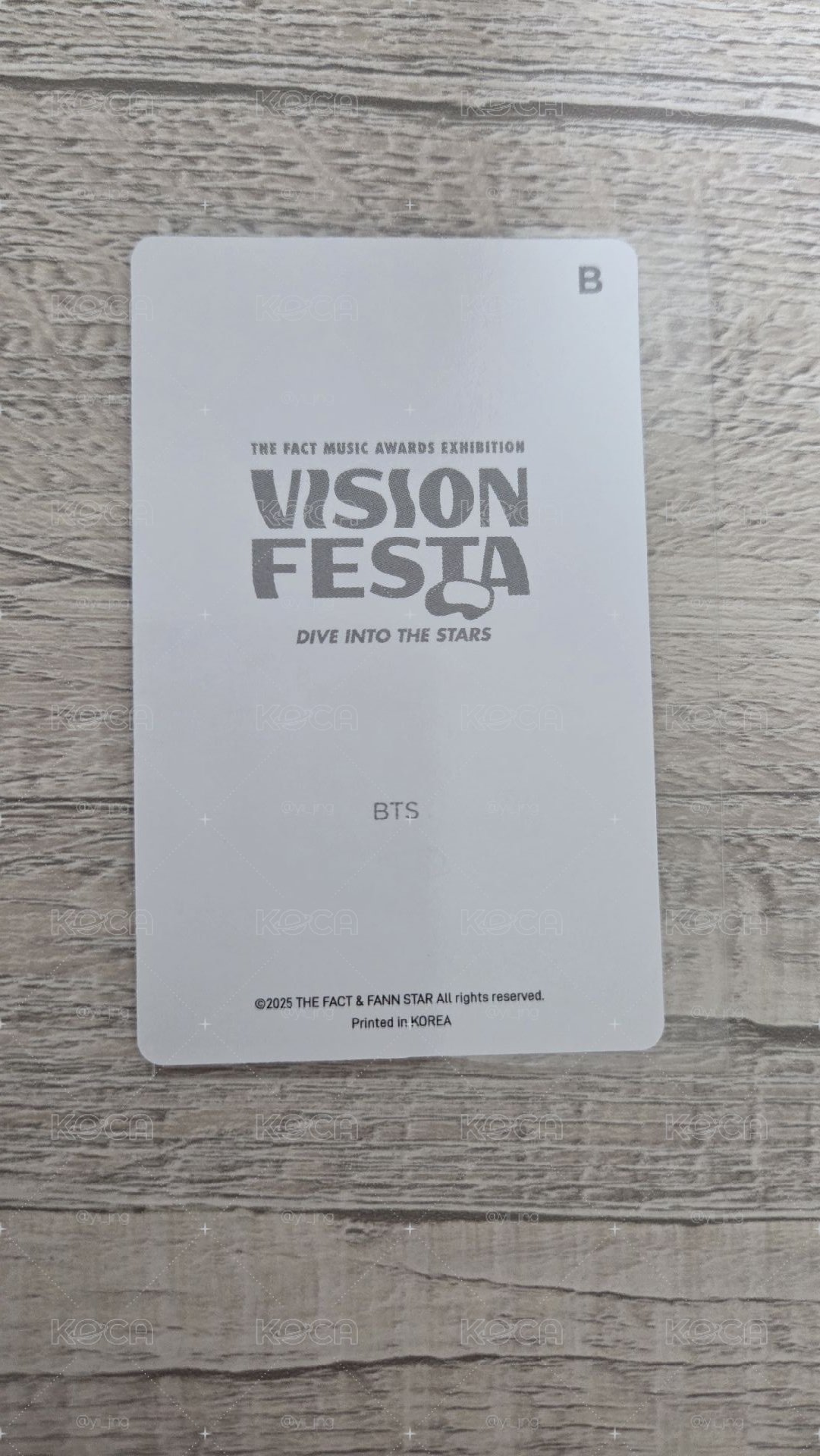 Vision Festa 展覽 BTS SUGA 小卡