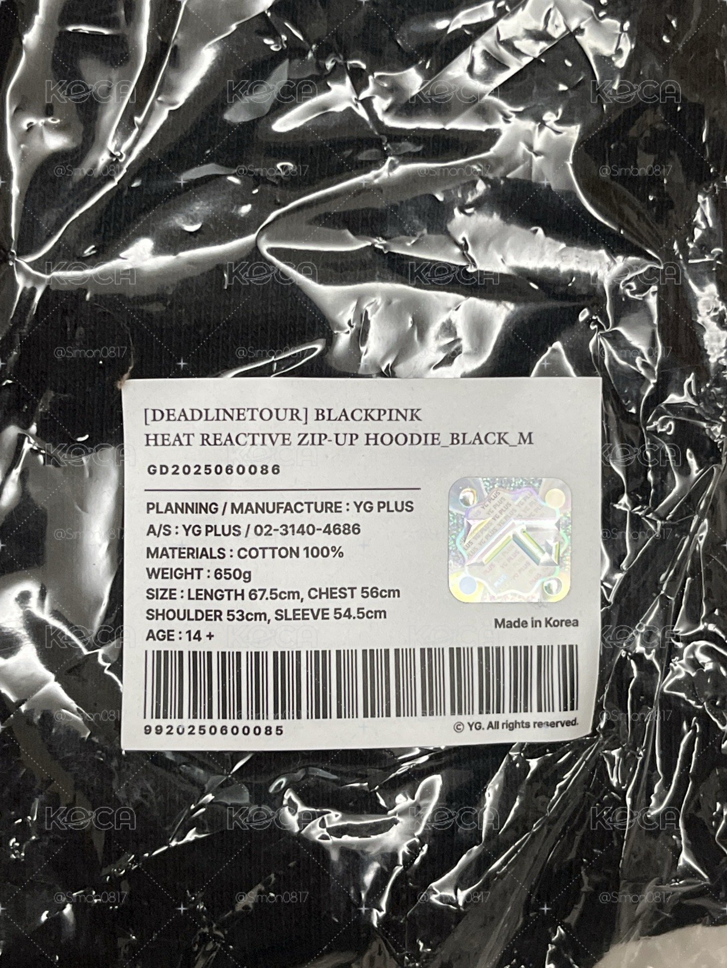 3巡 感溫變色拉鍊連帽外套 黑 尺寸M
