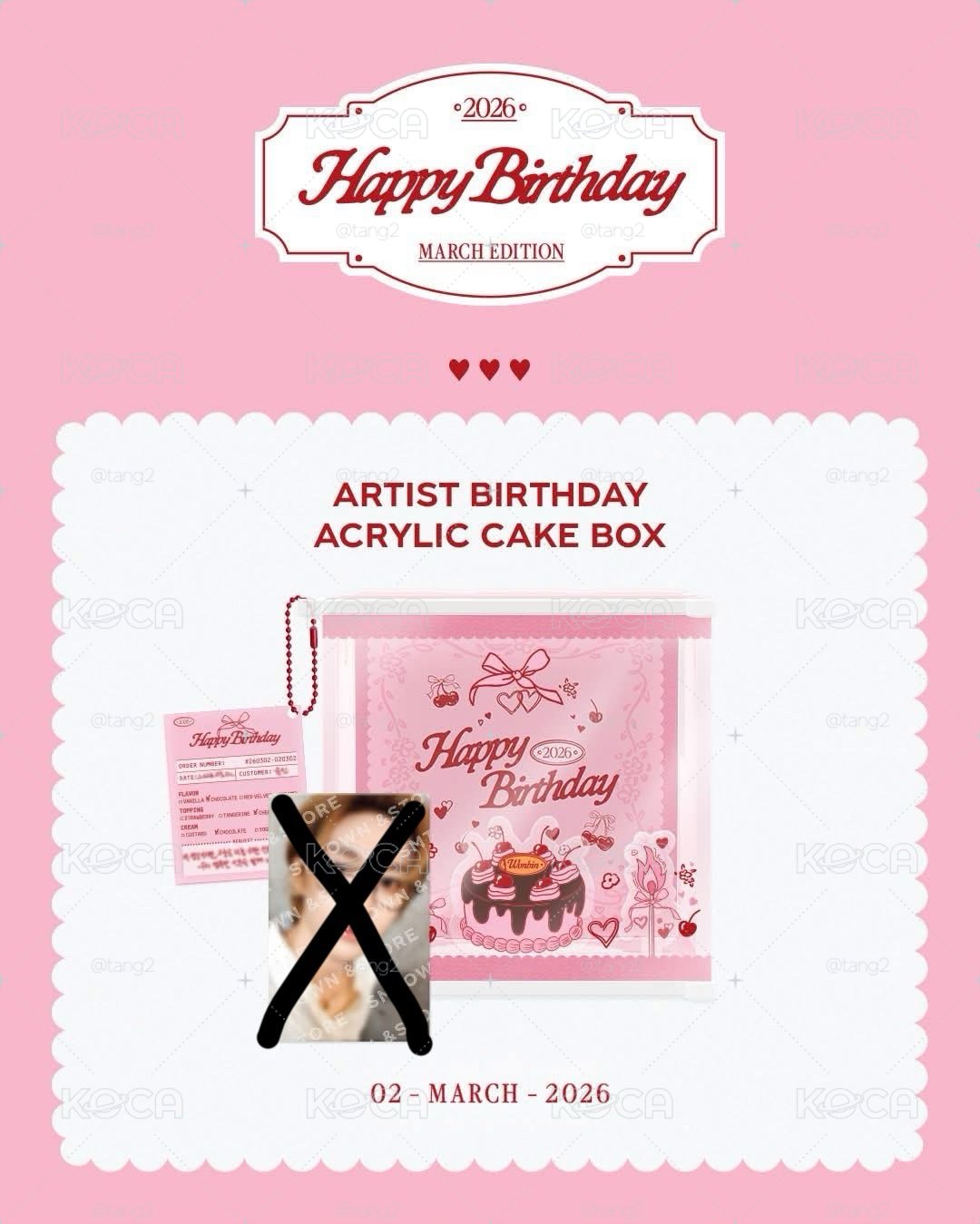 元彬生日壓克力蛋糕盒（無小卡）