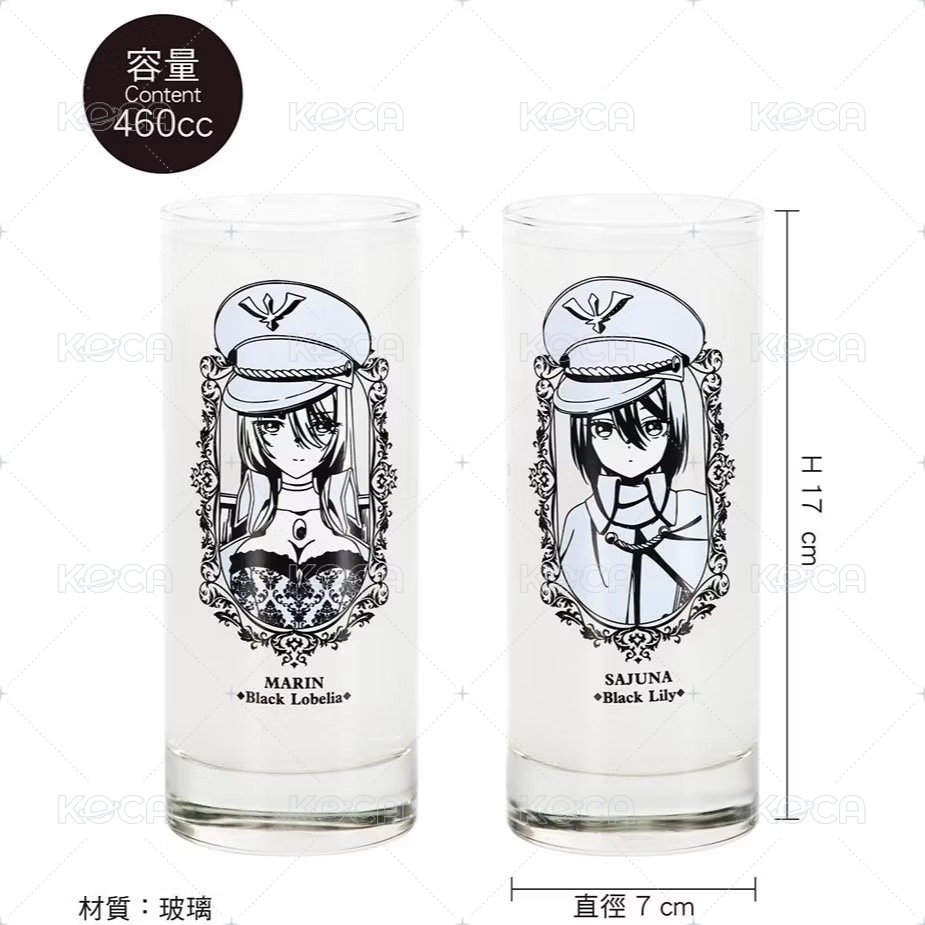 水杯 海夢與珠珠（黑翠蝶花&黑百合）