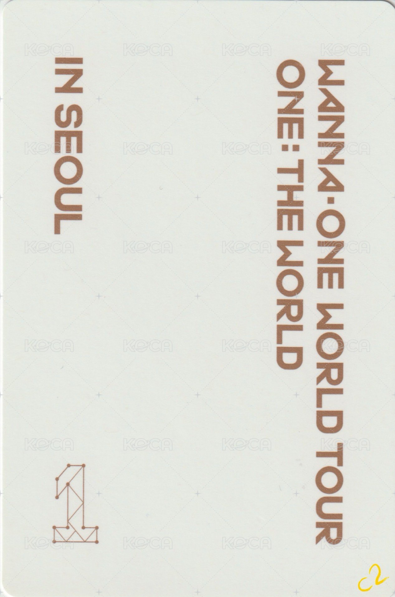 ONE : THE WORLD 演唱會 DVD / CD 卡  背面