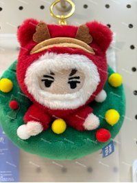 率聖誕花圈鑰匙圈