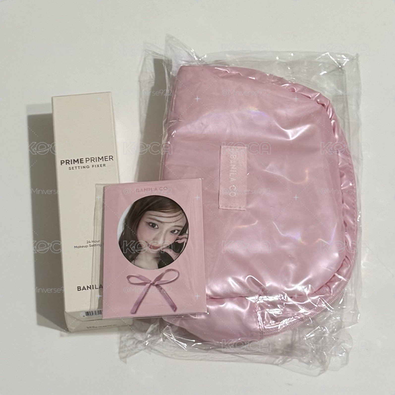 寶怪化妝品卡一套+100ml定裝噴霧+粉色化妝包