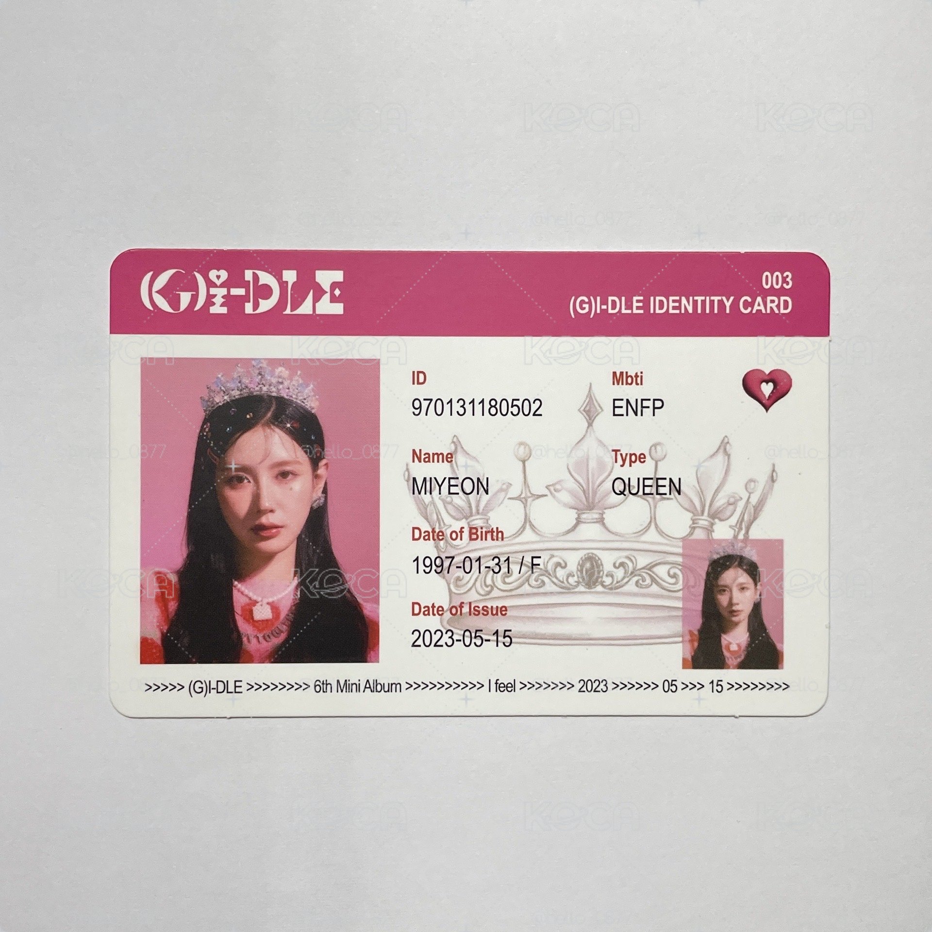 I feel 專輯卡 id 軟卡 Miyeon
