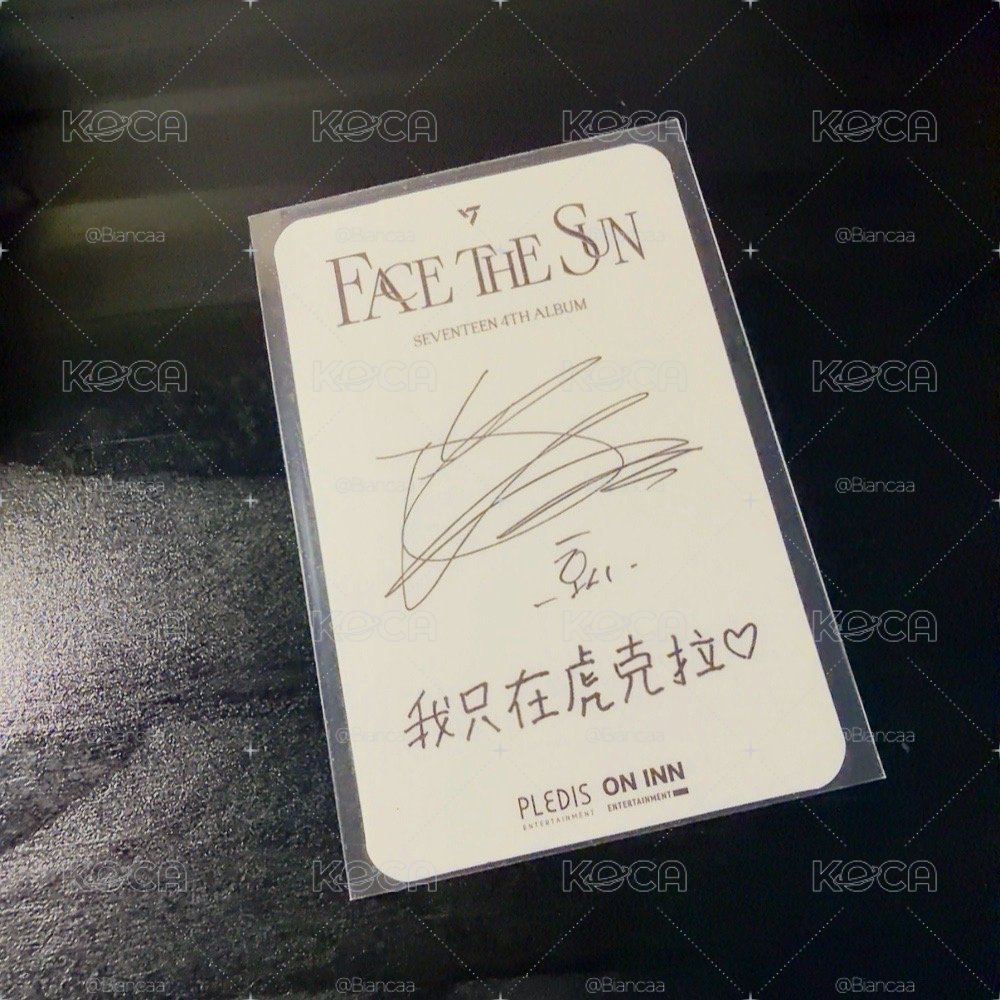 seventeen face the sun Hoshi 台閃中文卡背