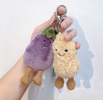 美國Jellycat 茄子＆花生吊飾現貨