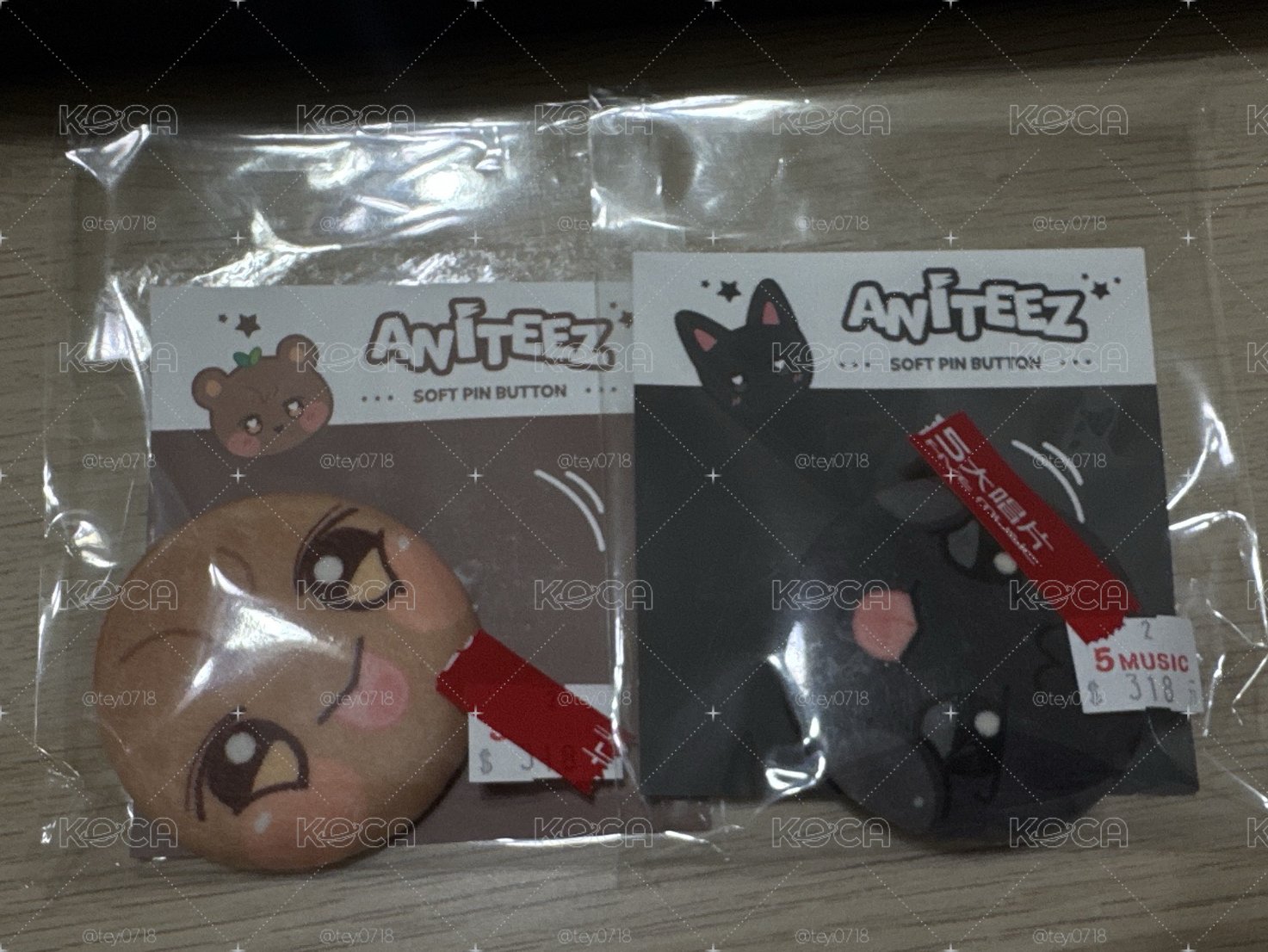Aniteez 鍾貝爾&嗚湧貓 大臉軟徽章🐻🐈‍⬛