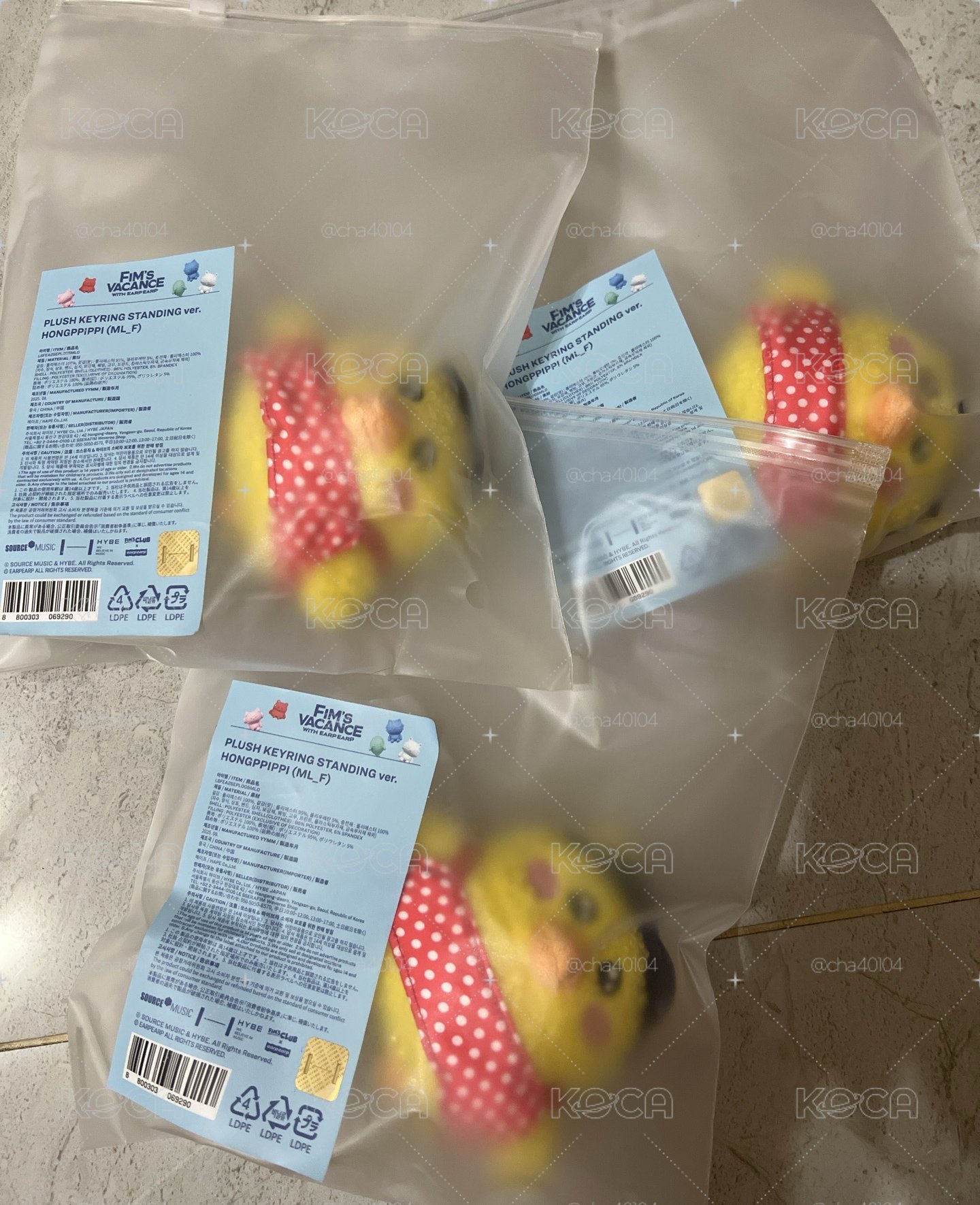 (全新未拆）FIM’S VACANCE 吊娃 PLUSH KEYRING (HONGPPIPPI)