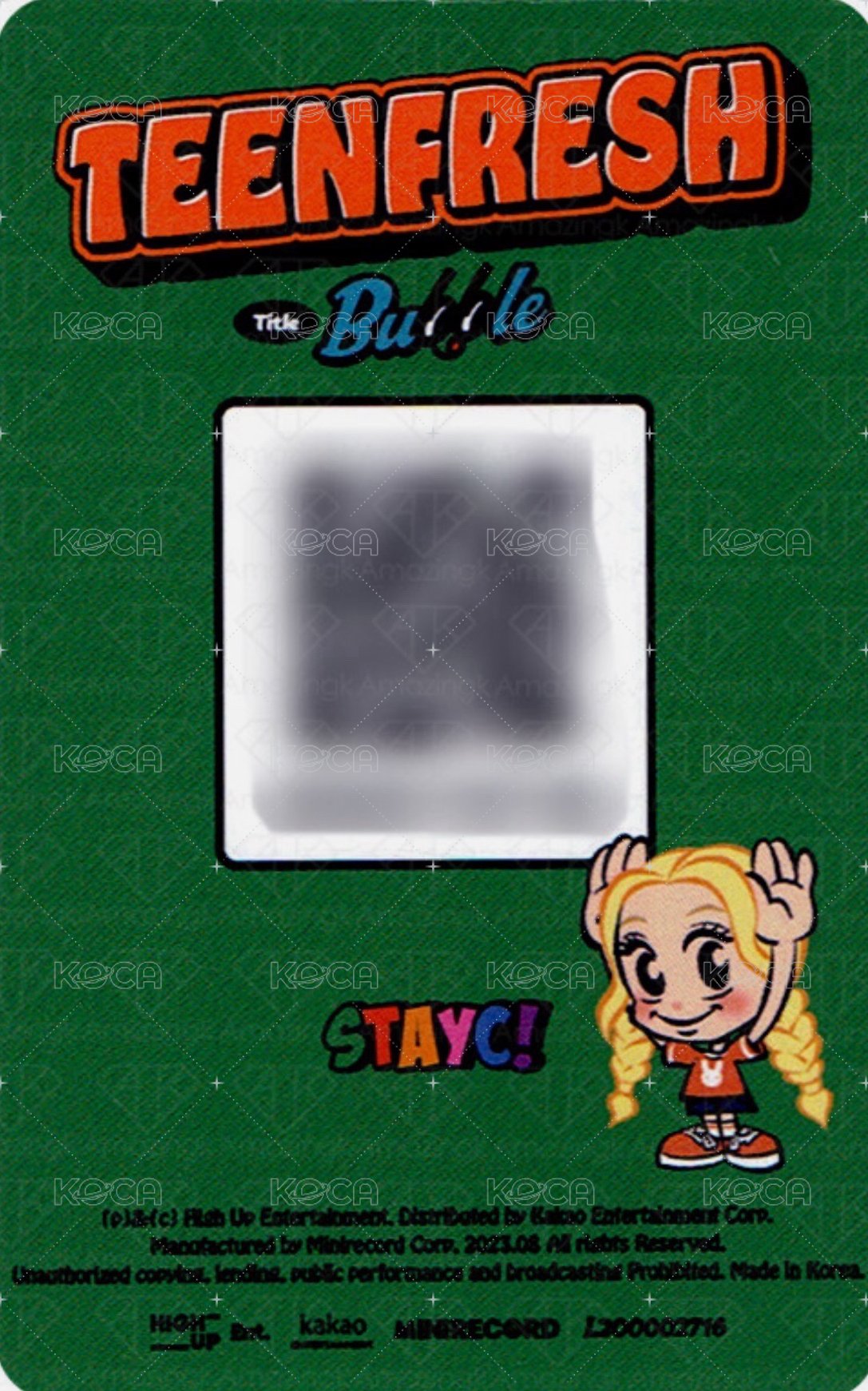 Bubble 專輯卡  背面