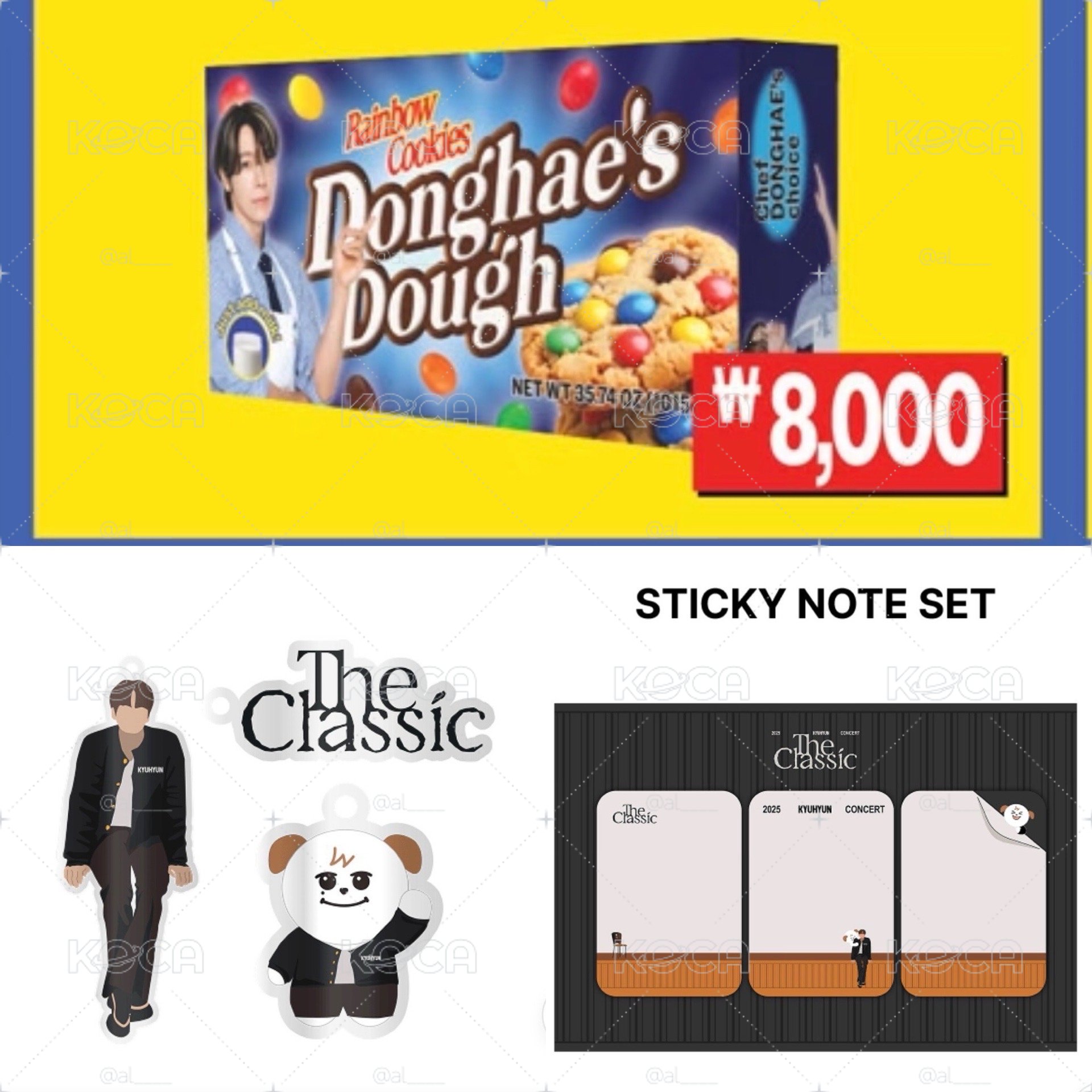 SJ market 東海零食吊飾 + The classic 圭賢圭美壓克力吊飾+The classic 便條紙
