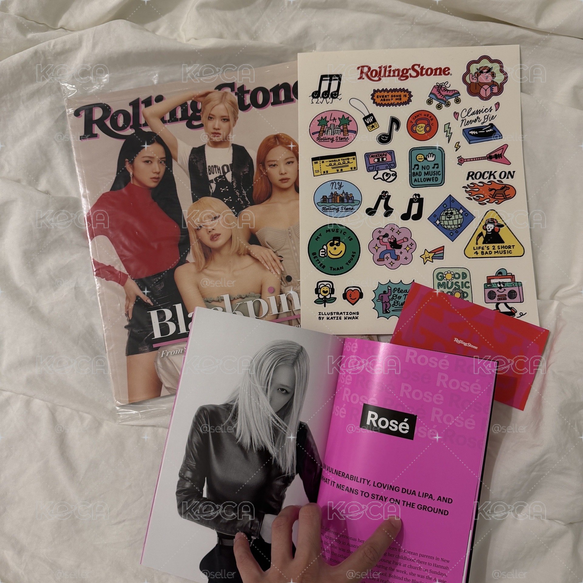 BLACKPINK 滾石雜誌 + 貼紙、紅卡、訪談小冊子