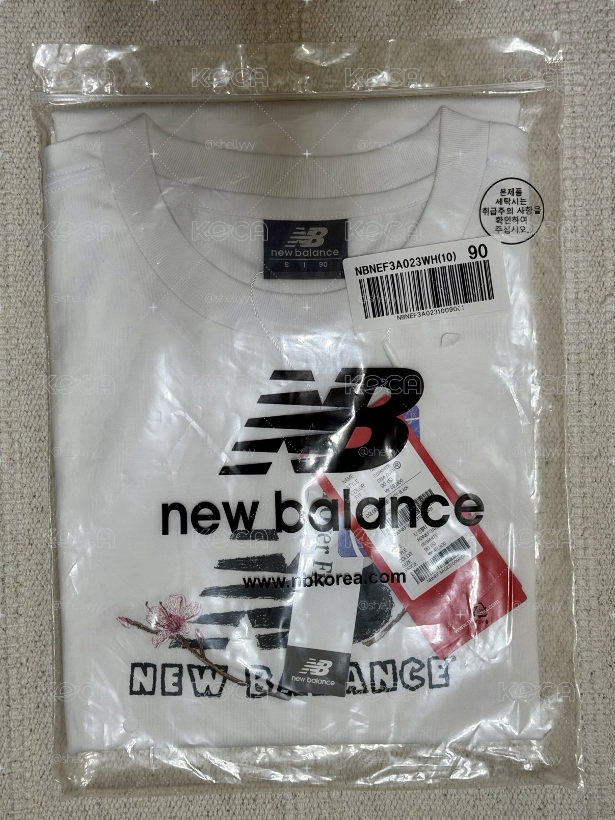 New Balance 花書籤聯名T（白色S）