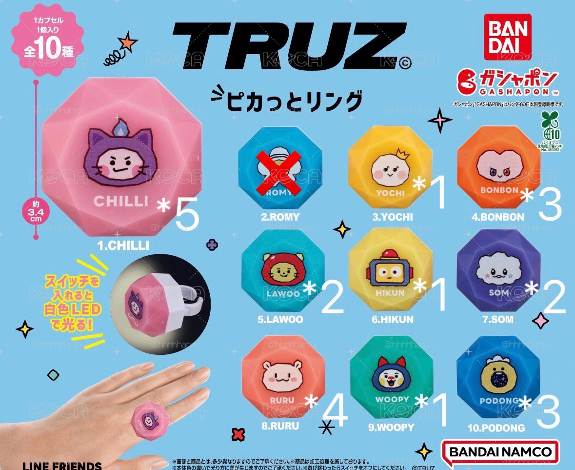 TRUZ 發光戒指 扭蛋