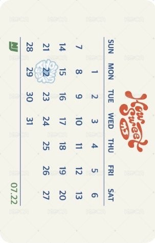 How Sweet yes24 特典卡  背面