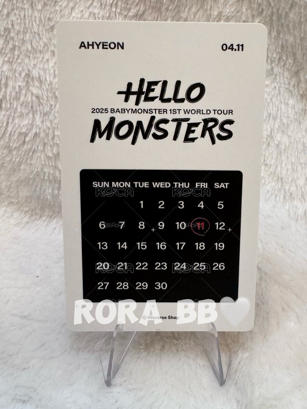 競標 🩵BABYMONSTER AHYEON 世巡wvs展位卡 生日卡