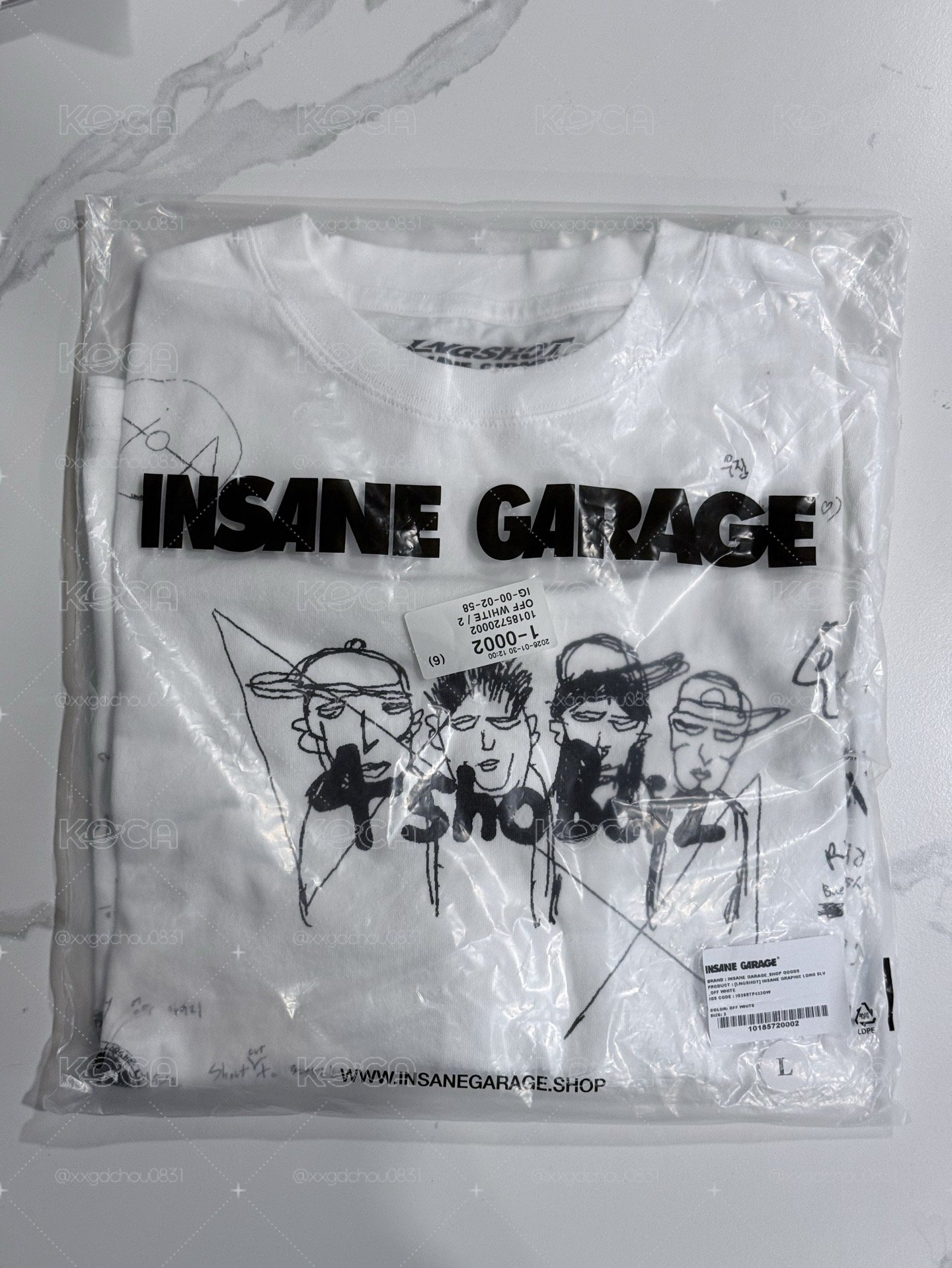 LNGSHOT｜LNGSHOT x INSANE GARAGE® 聯名週邊 白長袖 2號