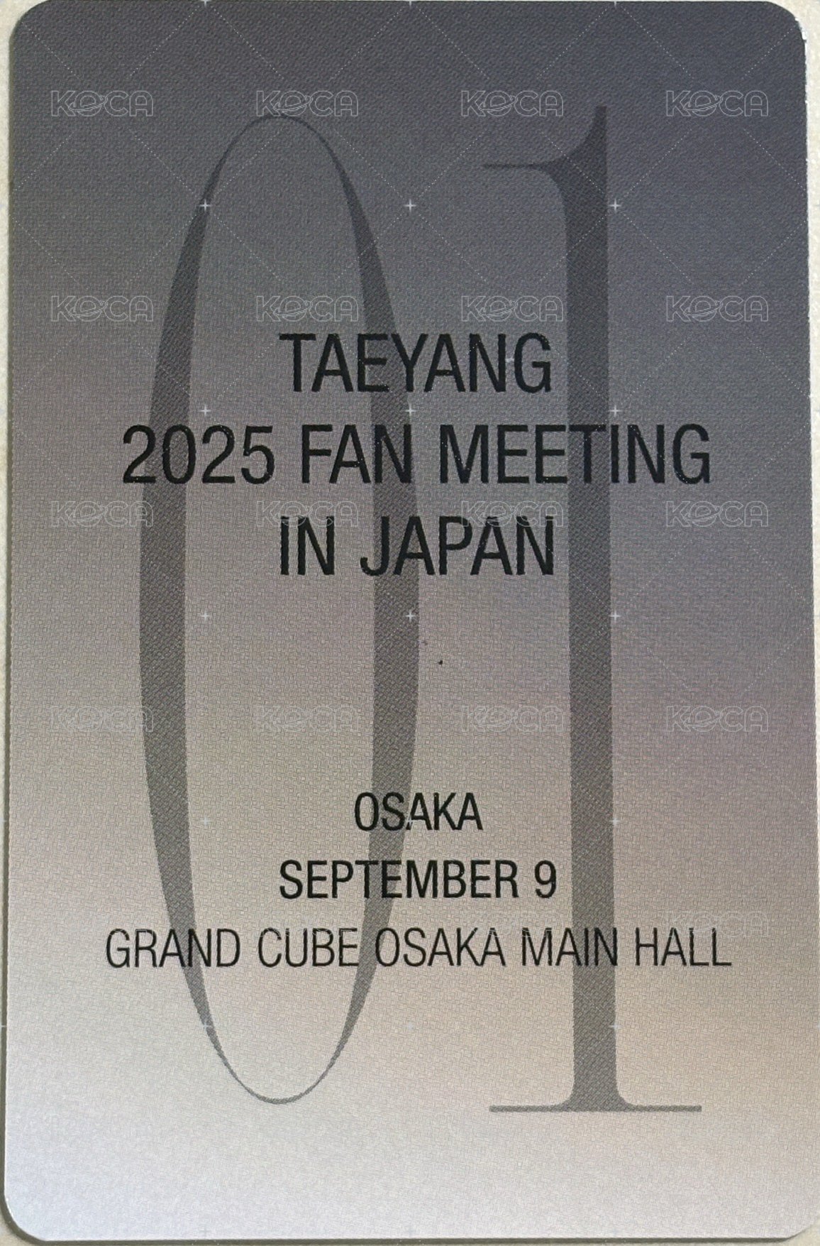 2025 Fan Meeting [01] 大阪 入場卡 / 場限卡  背面