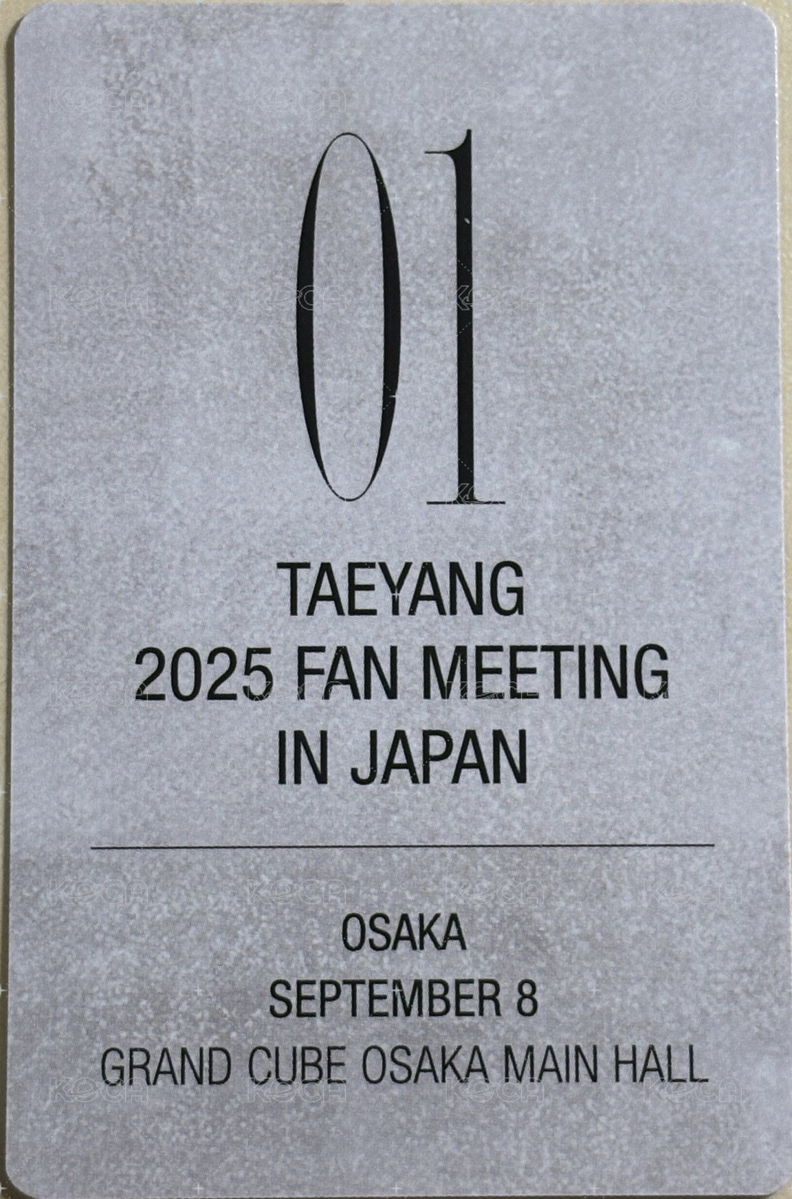 2025 Fan Meeting [01] 大阪 VIP席 入場卡 / 場限卡  背面