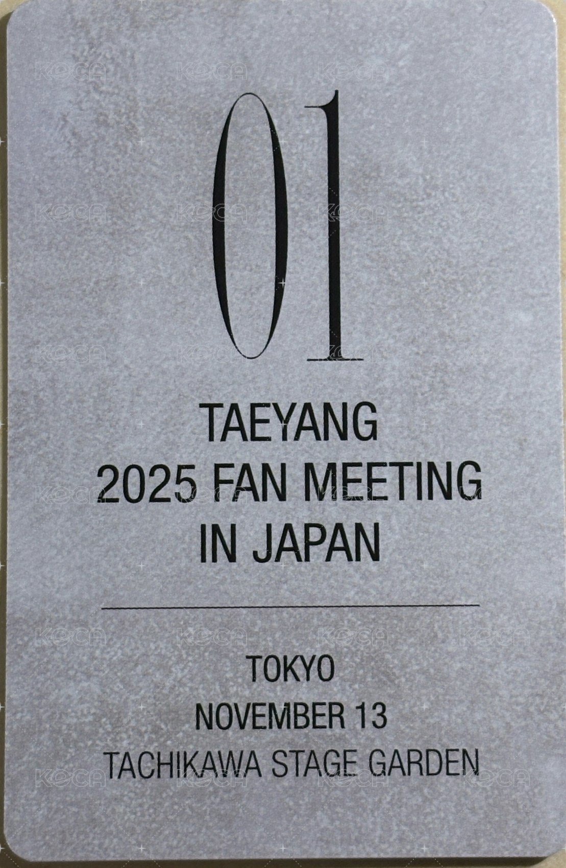 2025 Fan Meeting [01] 東京 VIP席 入場卡 / 場限卡  背面