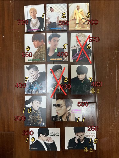 BIGBANG 2011 collection card 小卡 GD 太陽 TOP 大聲 勝利