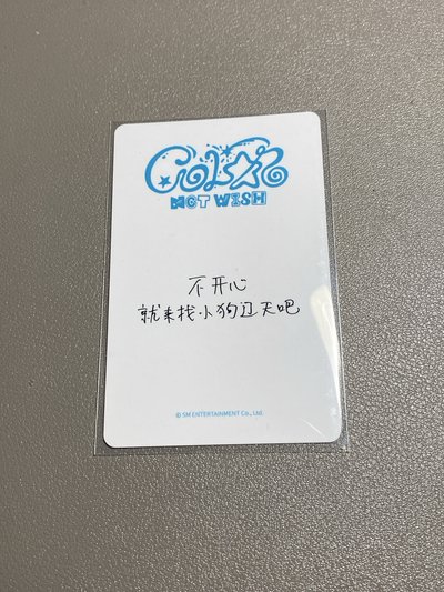 中背「不開心就來找小狗遼天吧」NCT WISH Color yzy 2.0 簽售卡 RYO