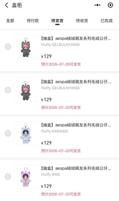 aespa泡泡瑪特盲盒公仔掛件指定款