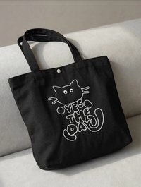 鼠兔咖啡 帆布袋 YES THE DAY款(Black/White)