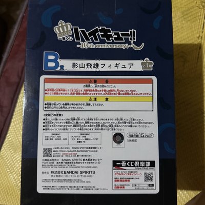 排球少年10週年一番賞 影山飛雄