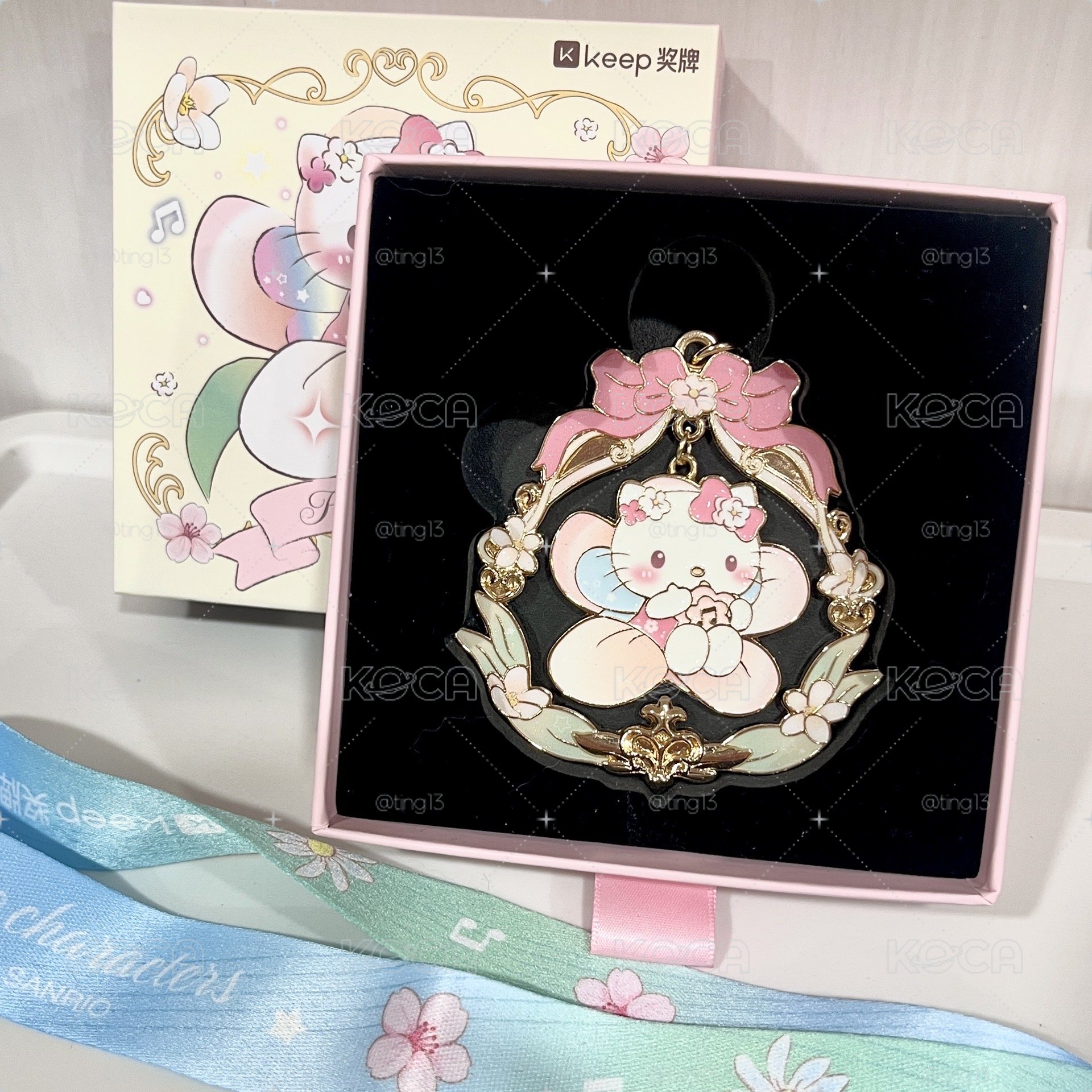 hello kitty 花朵精靈獎牌/吊飾