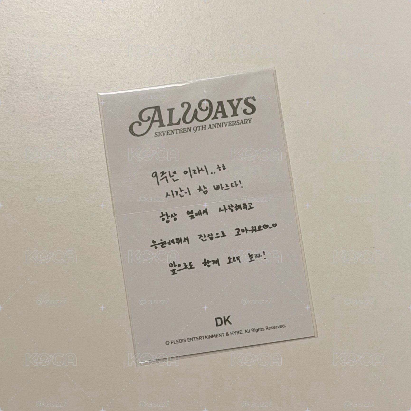 SEVENTEEN DK碩珉 九週年項鏈卡