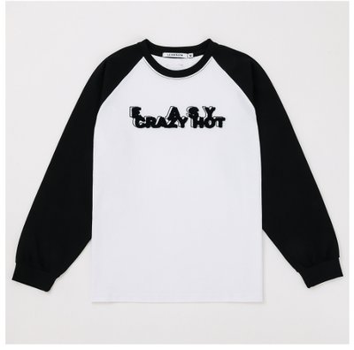 東蛋黑袖白長T(XL)