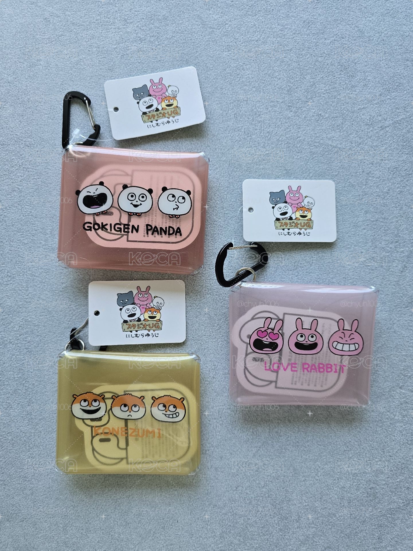 登山扣軟錢包 開心熊貓 小鼠 戀愛兔