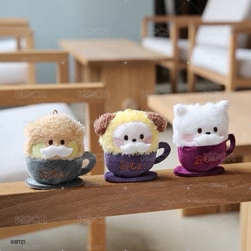 BT21 鬍子奶泡咖啡杯系列 吊飾