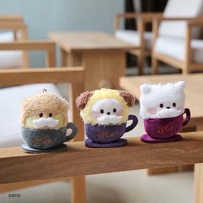 BT21 鬍子奶泡咖啡杯系列 吊飾