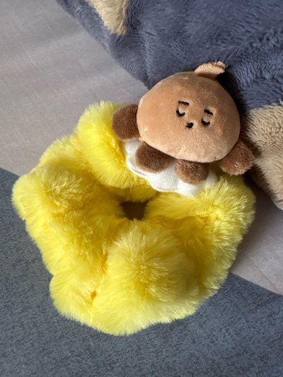 BT21 寶寶SHOOKY髮飾 Line friends 毛絨絨大腸髮圈