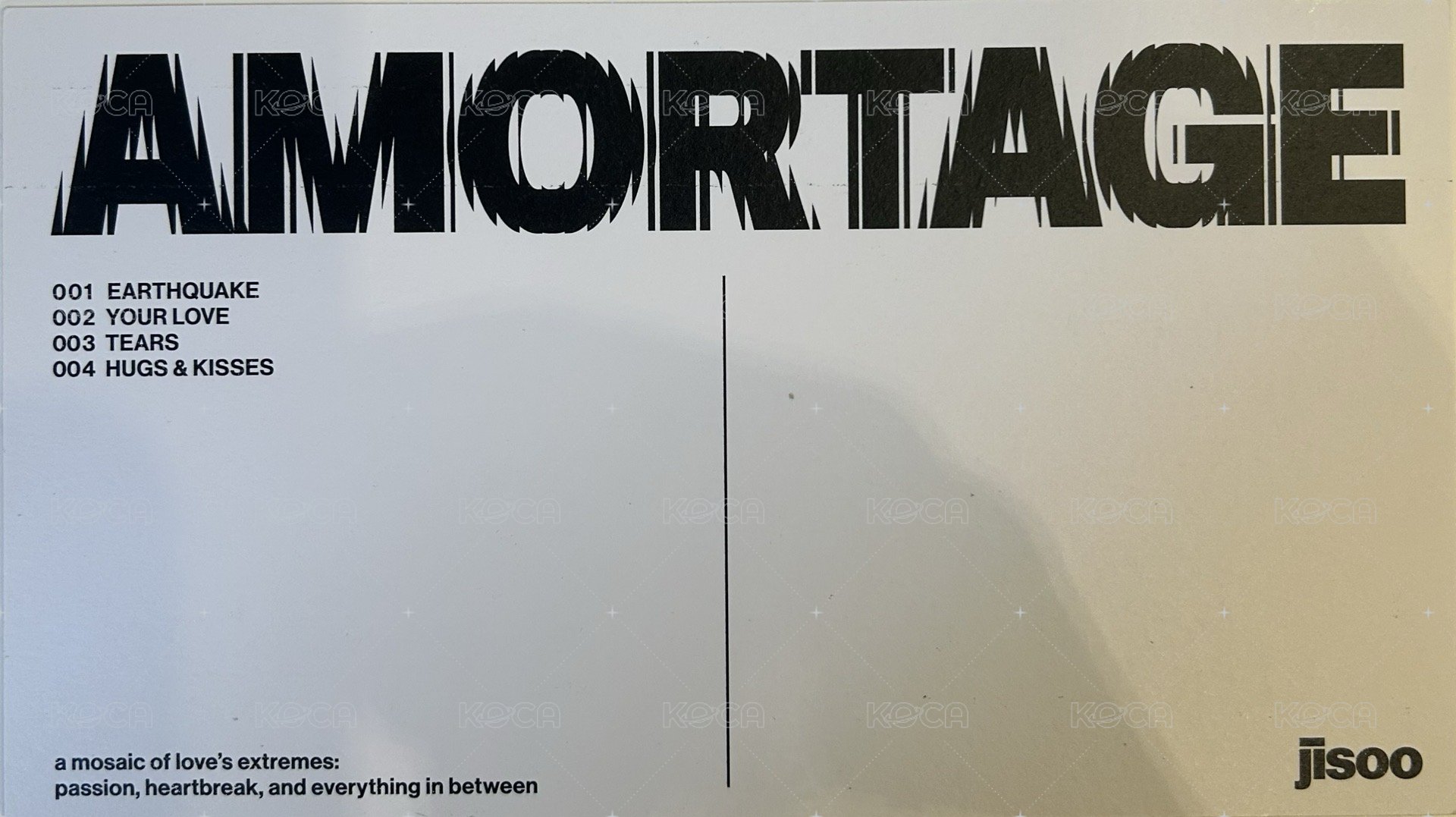 AMORTAGE 明信片 黑版 背面