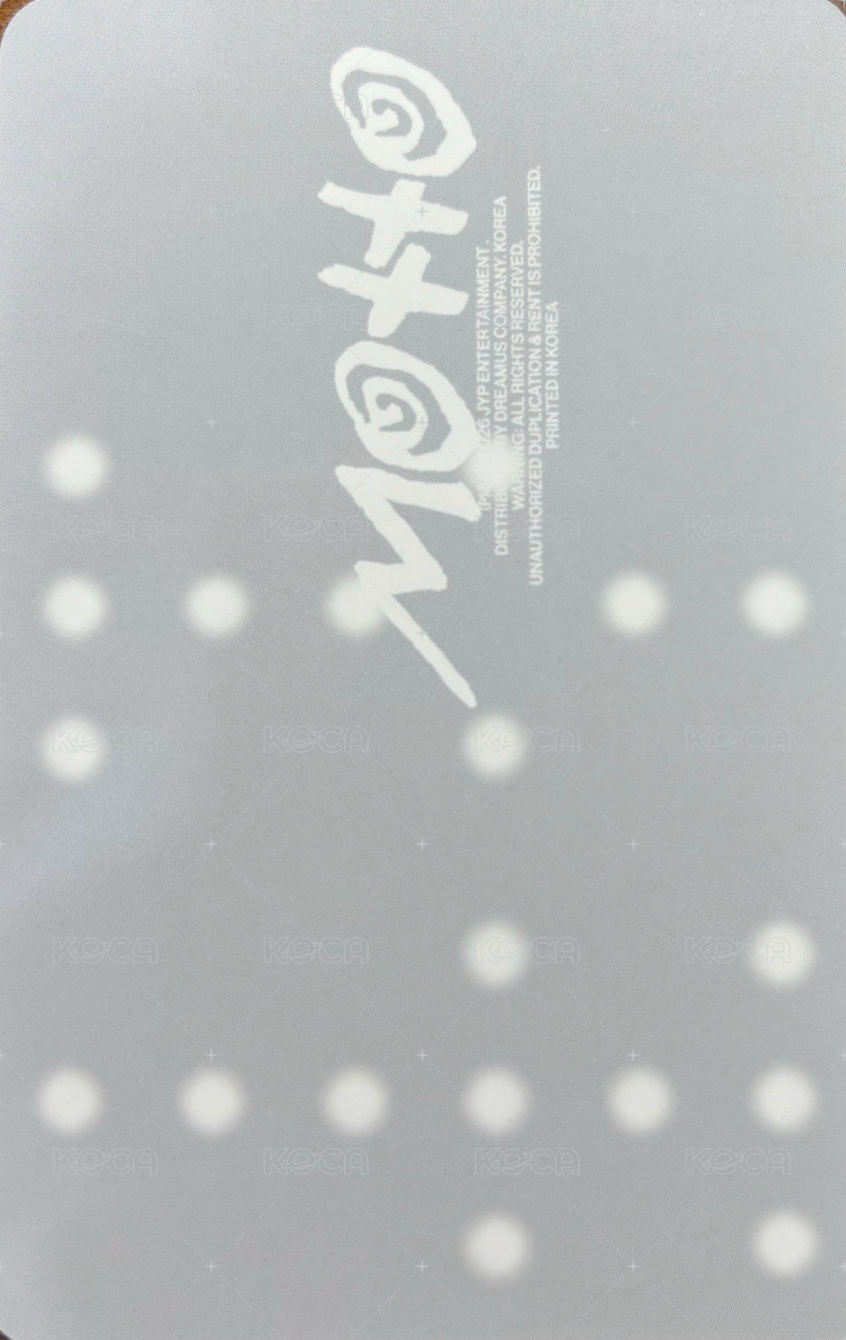 Motto cake 專輯卡 預售禮 背面