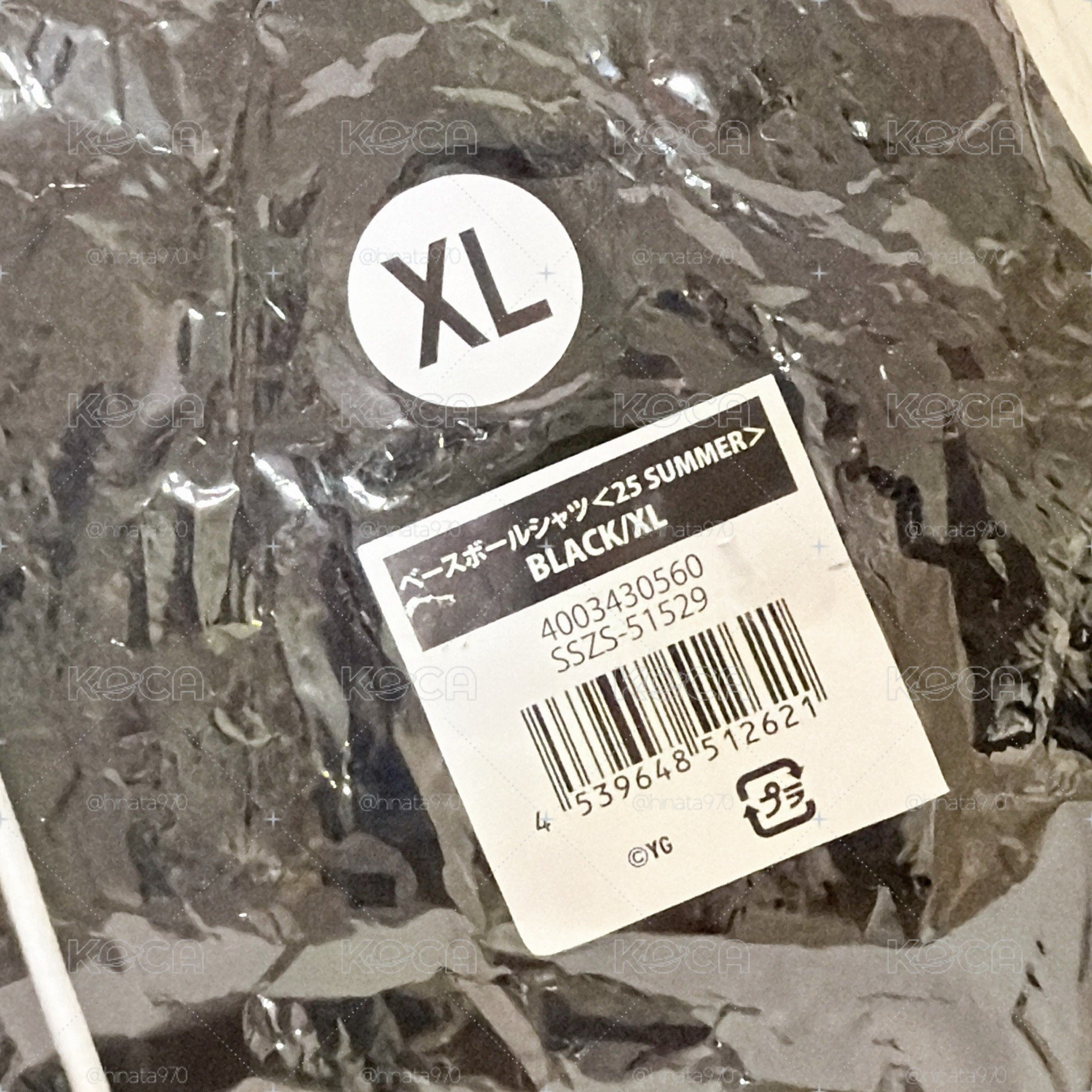 BABY MONSTER 25日本夏季 XL 棒球衣 短袖 黑色長版