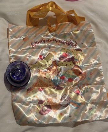 布丁狗緞面手提束口袋