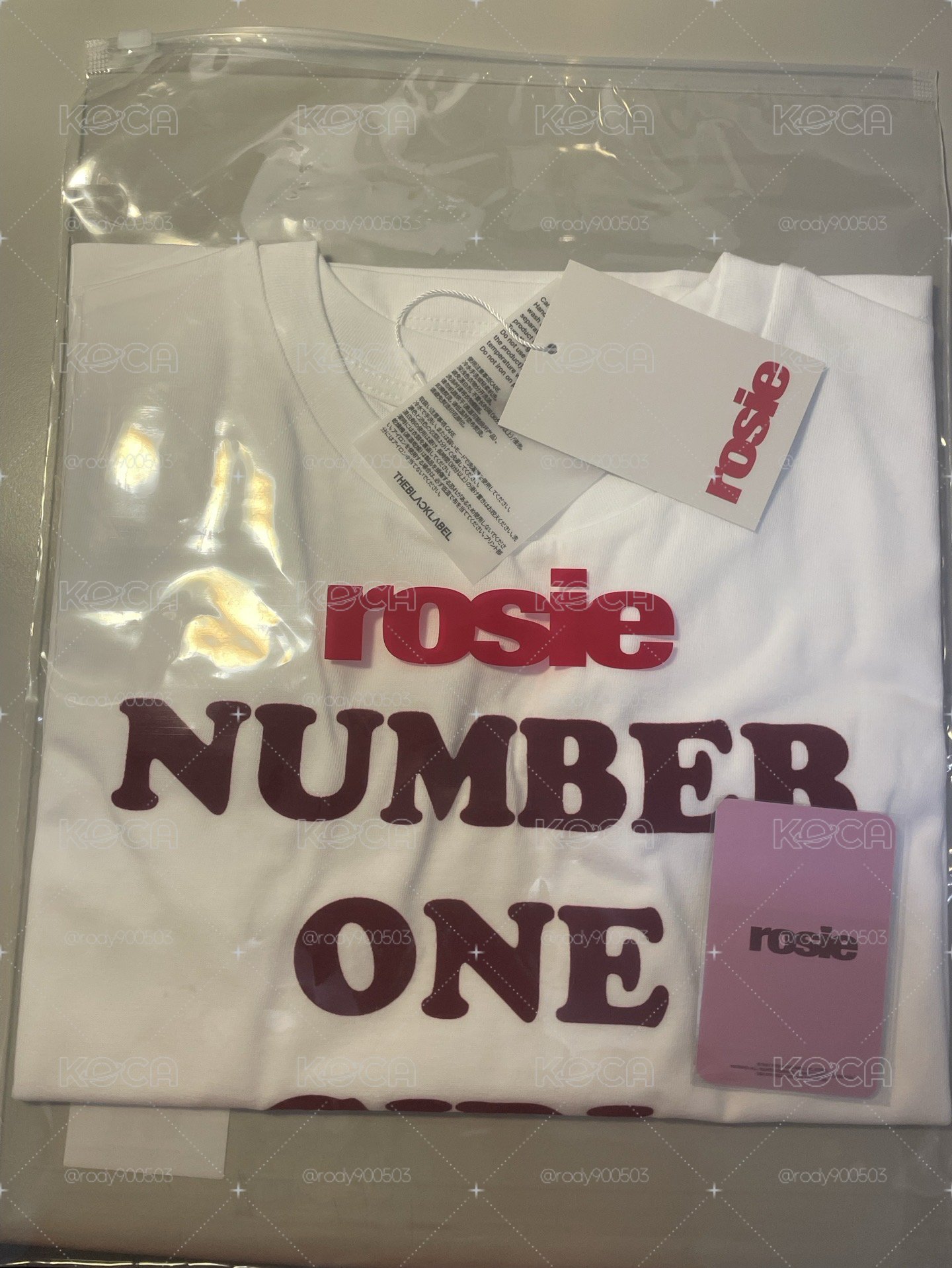 rosie Number One Girl Rosé白色短版上衣