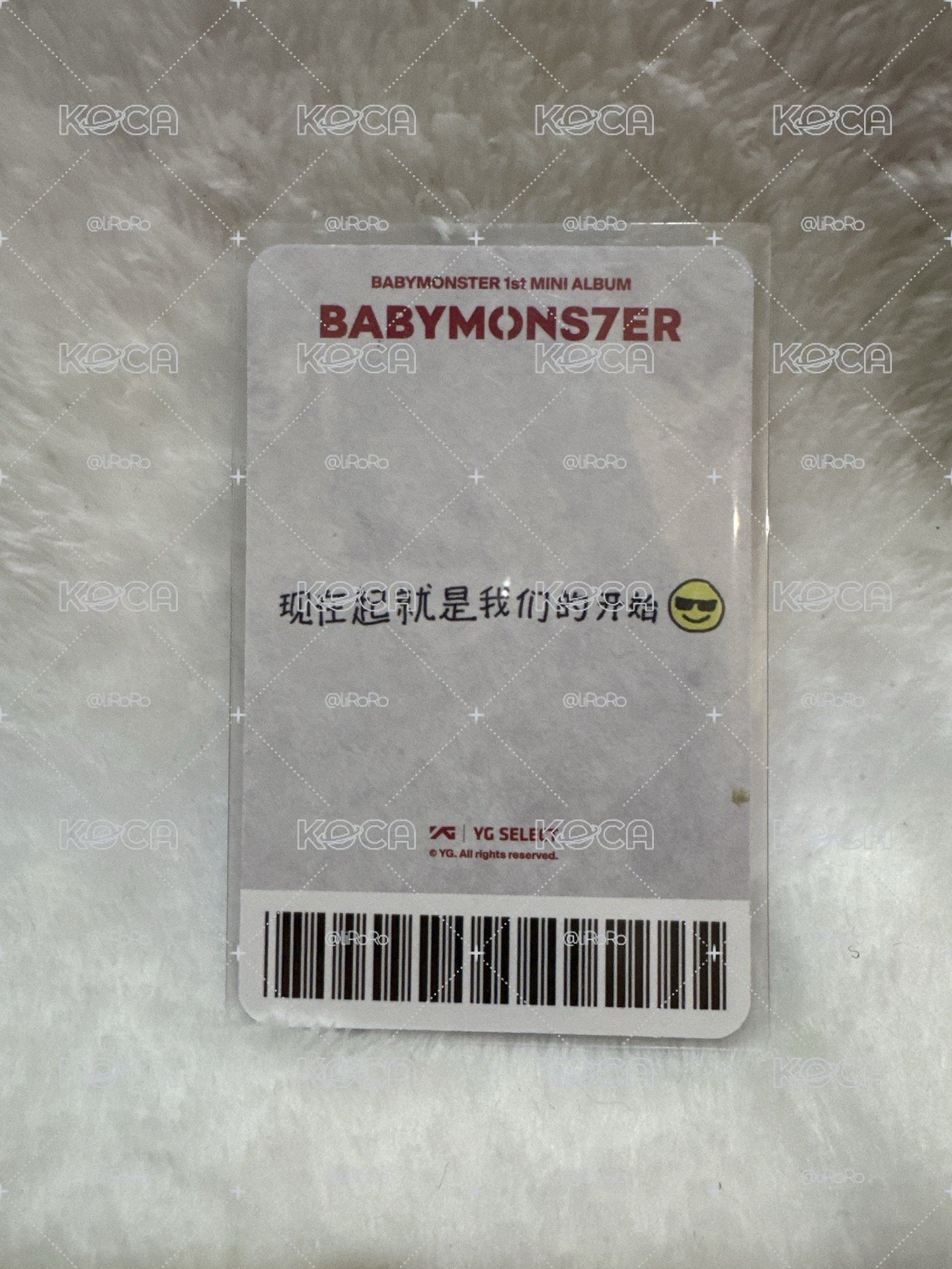競標 🩵BABYMONSTER RORA YG中區 中文卡背