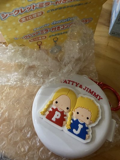 圓形鏡+梳鑰匙圈 大耳狗/酷企鵝/PATTY&JIMMY