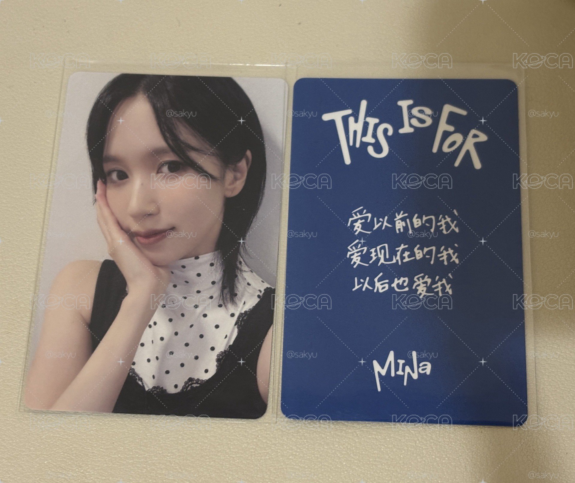 Mina 一直娛中文卡背  愛以前的我 愛現在的我 以後也愛我