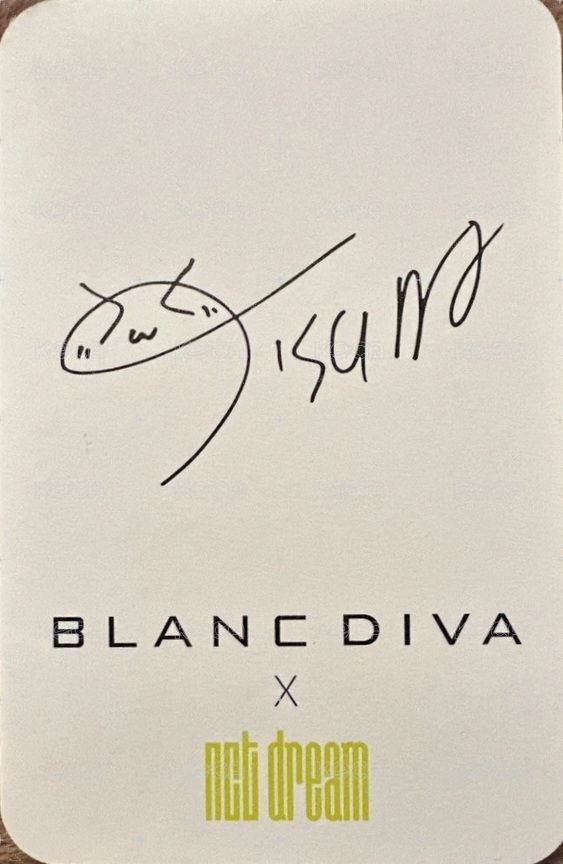 Blanc diva x nct dream 代言卡  背面