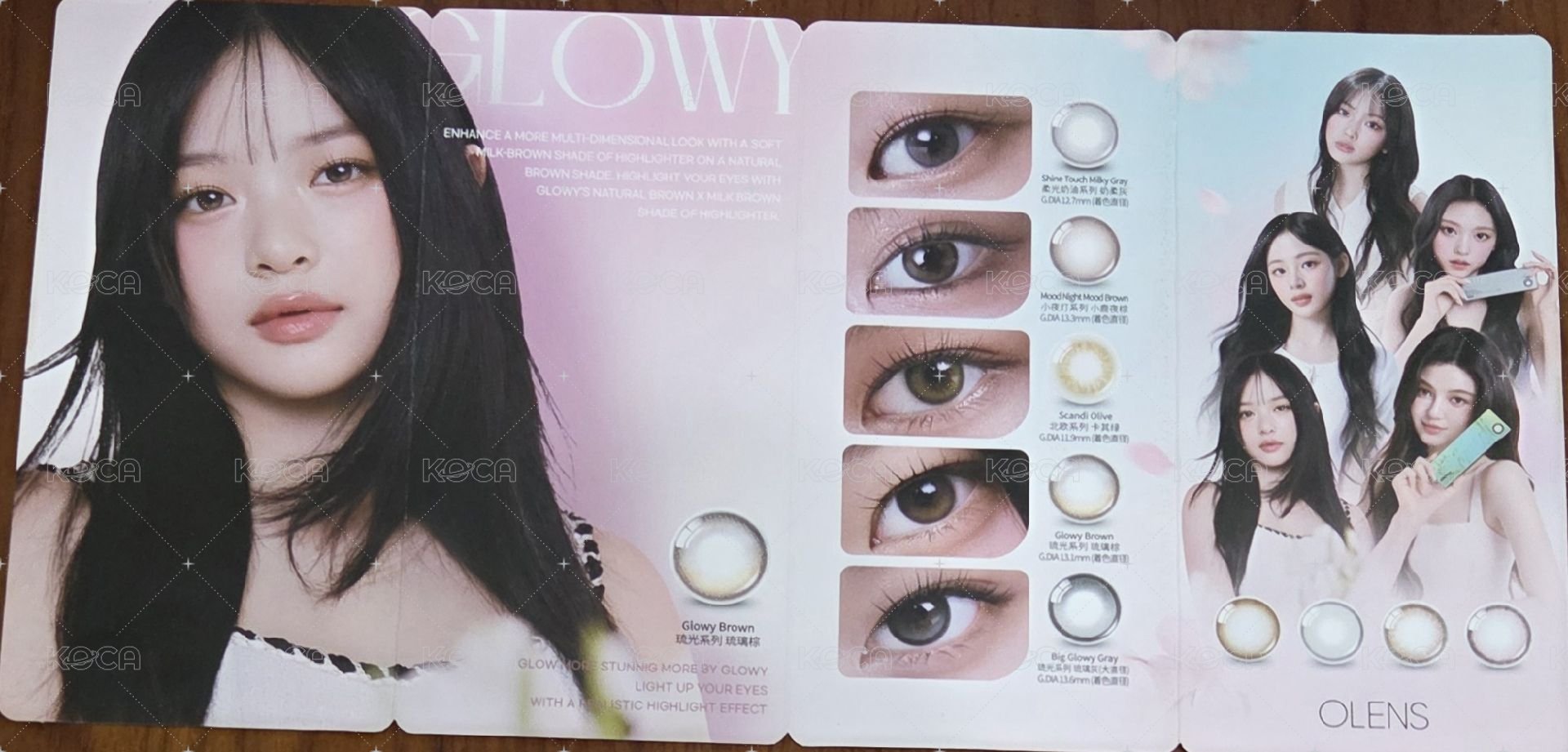 OLENS 代言卡 商品折頁 背面