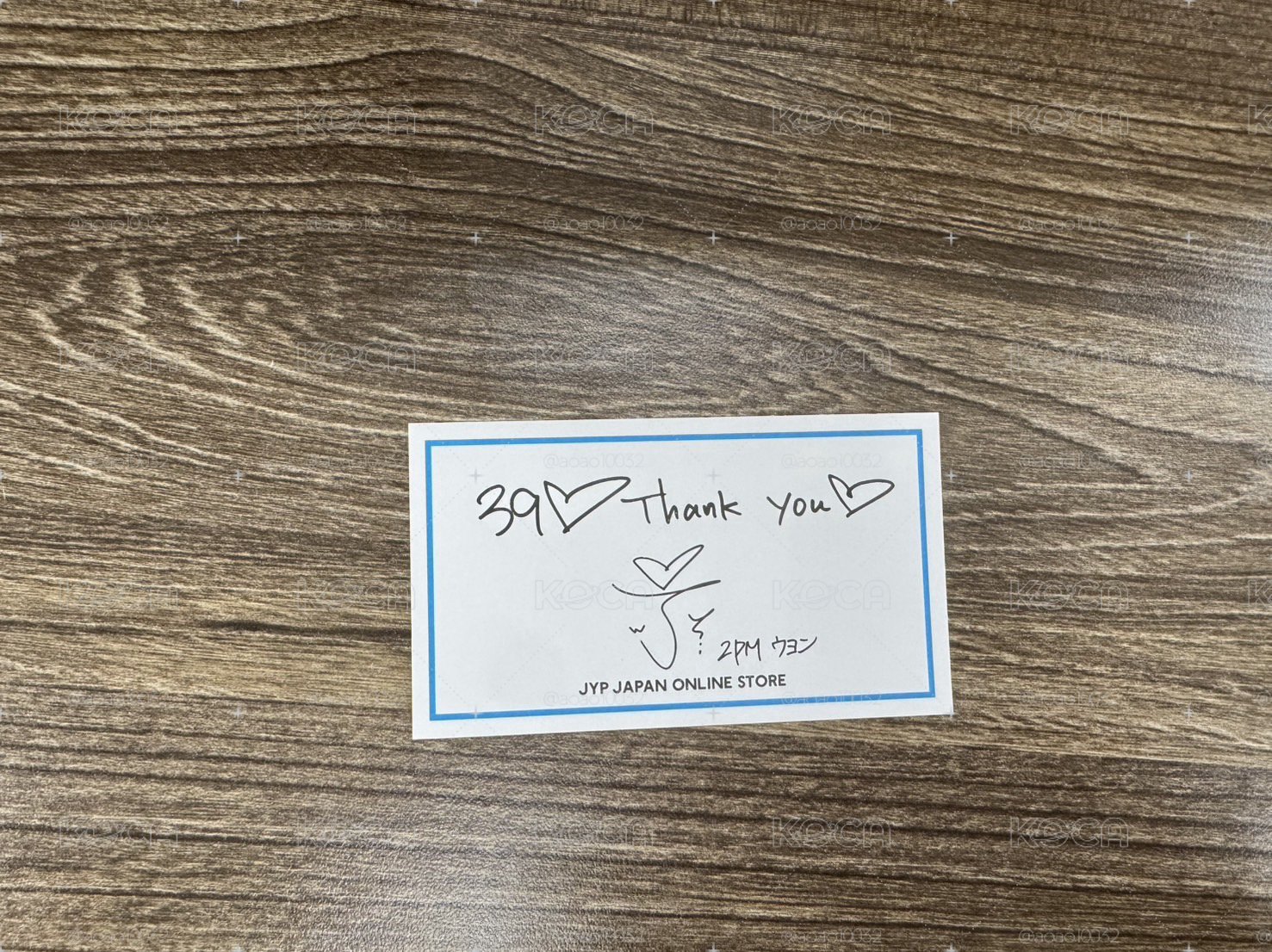 JYP JAPAN 滿額卡  含信封